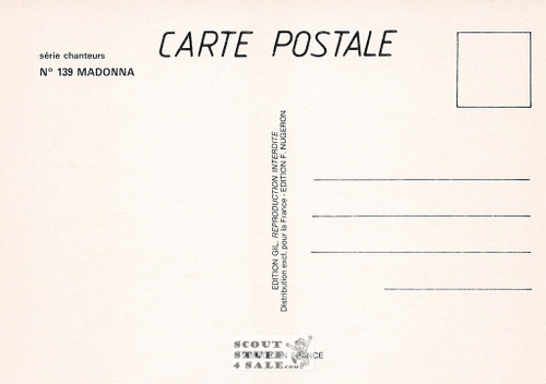 Madona French Postcard, Singers Series, Editions Nugeron #CHANTEURS139