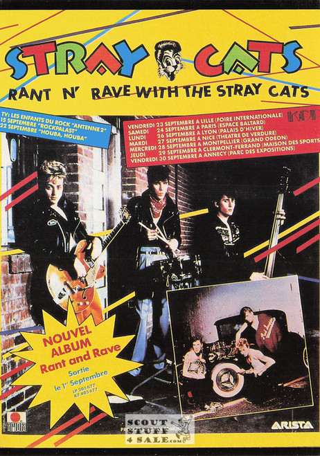 Stray Cats Concert French Postcard, Concert Series, Editions Nugeron #CONCERT4