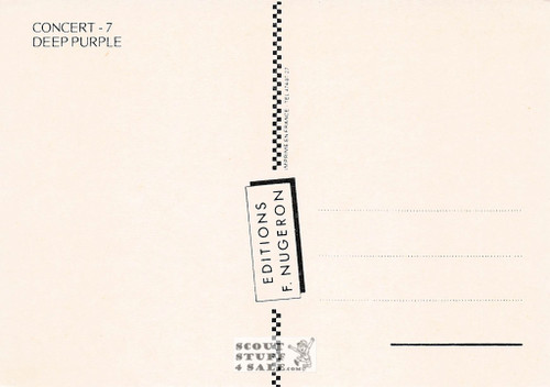 Deep Purple Concert French Postcard, Concert Series, Editions Nugeron #CONCERT7