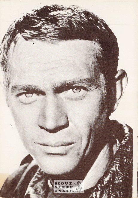 Steve McQueen Black/White French Movie Postcard, Editions Nugeron #CP15