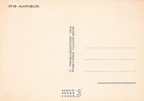 Alain Delon Black/White French Movie Postcard, Editions Nugeron #CP26