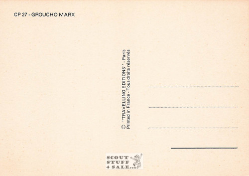 Groucho Marx Black/White French Movie Postcard, Editions Nugeron #CP27