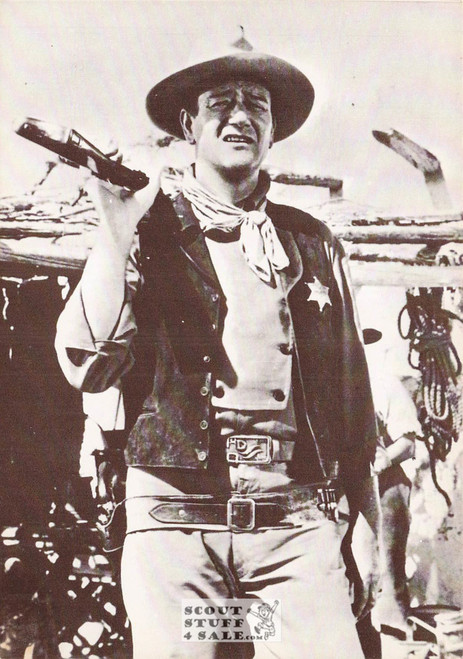 John Wayne Black/White French Movie Postcard, Editions Nugeron #CP34