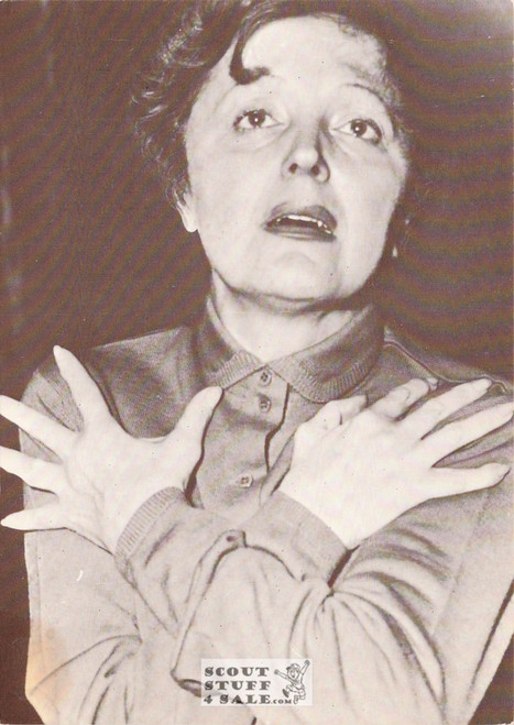 Edith Piaf Black/White French Movie Postcard, Editions Nugeron #CP94