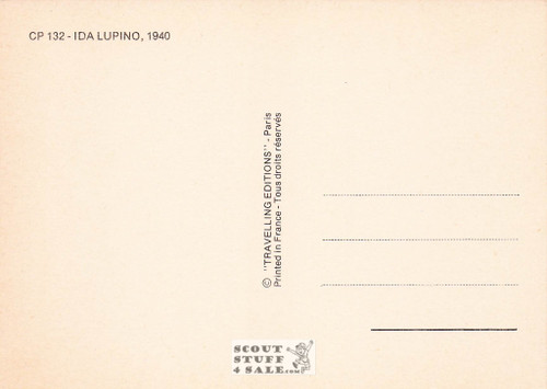 Ida Lupino Black/White French Movie Postcard, Editions Nugeron #CP132