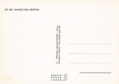 Charlton Heston Black/White French Movie Postcard, Editions Nugeron #CP156