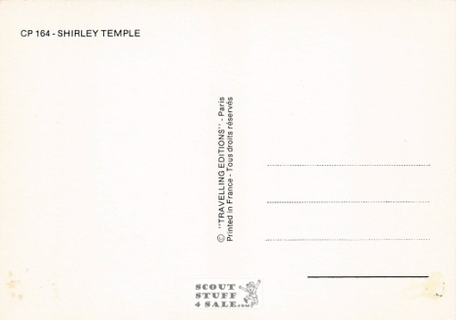 Shirley Temple Black/White French Movie Postcard, Editions Nugeron #CP164