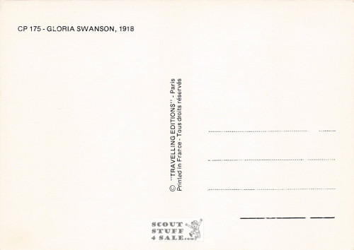 Gloria Swanson Black/White French Movie Postcard, Editions Nugeron #CP175