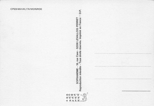 Marilyn Monroe Black/White French Movie Postcard, Sofraneme #CPS23