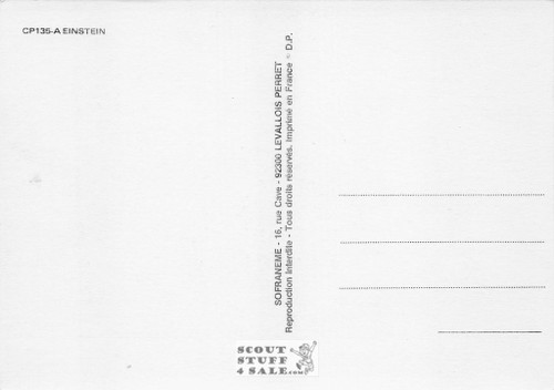 Albert Einstein Black/White French Postcard, Sofraneme #CPS135