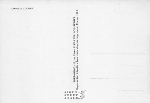 Gary Cooper Black/White French Movie Postcard, Sofraneme #CPS145