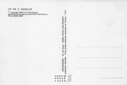 Catherine Deneuve Black/White French Movie Postcard, Sofraneme #CPS174