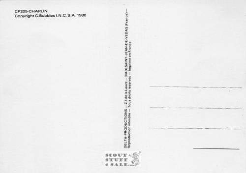 Charlie Chaplin Black/White French Movie Postcard, Delta Productions #CPS205