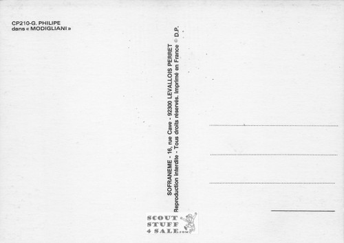 Gerard Philipe Black/White French Movie Postcard, Sofraneme #CPS210