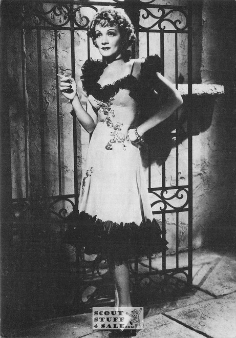 Marlene Dietrich Black/White French Movie Postcard, Sofraneme #CPS219