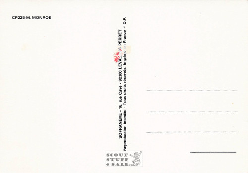 Marilyn Monroe Black/White French Movie Postcard, Sofraneme #CPS225