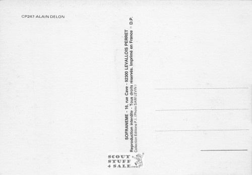 Alain Delon Black/White French Movie Postcard, Sofraneme #CPS247