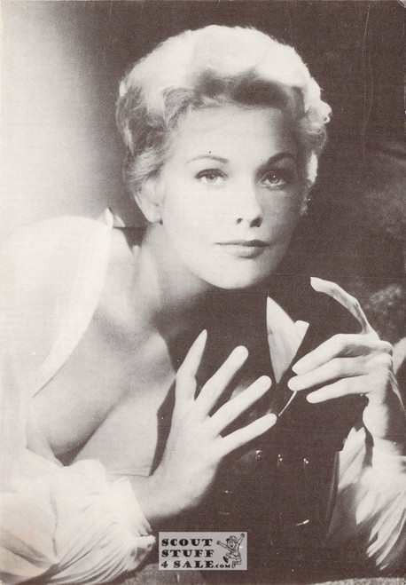 Kim Novak Black/White French Movie Postcard, Delta Productions #CPS276