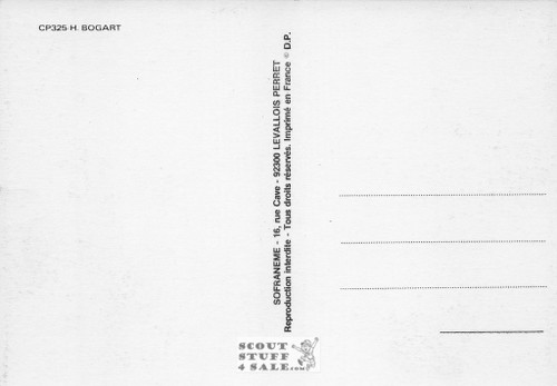 Humphrey Bogart Black/White French Movie Postcard, Sofraneme #CPS325