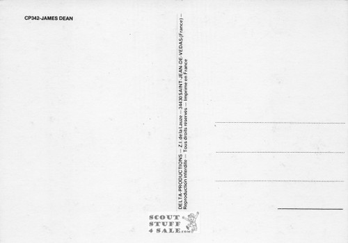 James Dean Black/White French Movie Postcard, Delta Productions #CPS342