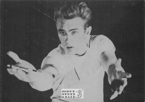 James Dean Black/White French Movie Postcard, Sofraneme #CPS348