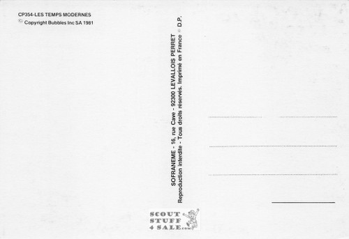 Charlie Chaplin Black/White French Movie Postcard, Sofraneme #CPS354