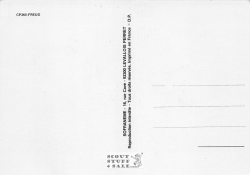 Sigmund Freud Black/White French Postcard, Sofraneme #CPS360