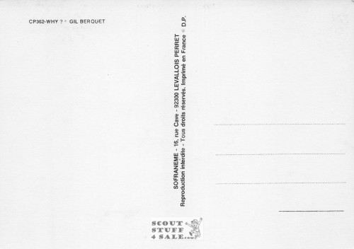 Why? By Gil Berquet Black/White French Postcard, Sofraneme #CPS362