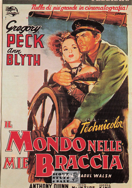 World in His Arms French Movie Poster Postcard, Gregory Peck, Ed. Nugeron #E28