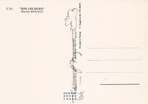 On the Waterfront French Movie Poster Postcard, Marlon Brando, Ed. Nugeron #E35