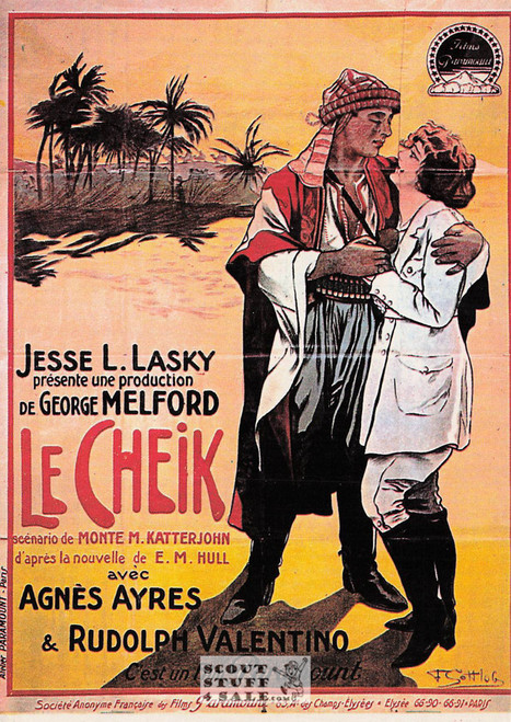 The Shiek French Movie Poster Postcard, Rudolph Valentino, Ed. Nugeron #E41