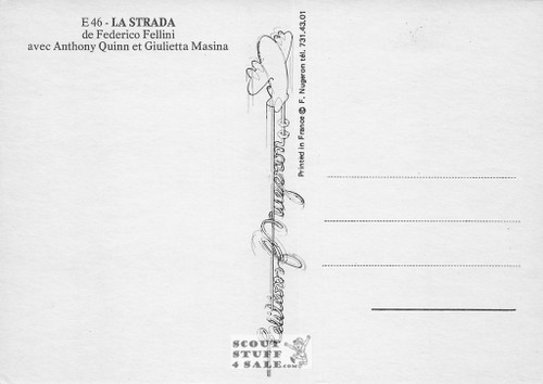 La Strada French Movie Poster Postcard, Anthony Quinn, Editions Nugeron #E46