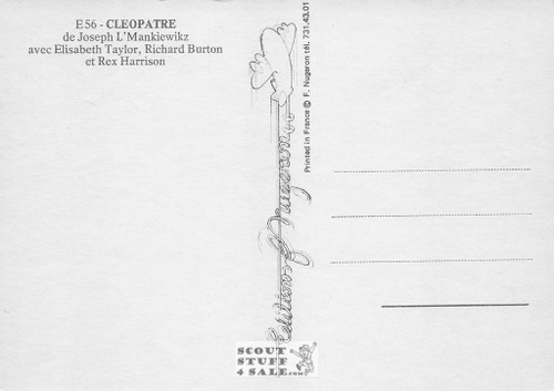 Cleopatra French Movie Poster Postcard, Elizabeth Taylor, Editions Nugeron #E56