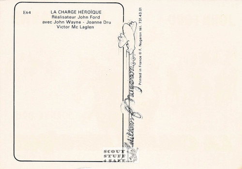 She Wore a Yellow Ribbon French Movie Postcard, John Wayne, Nugeron #E64