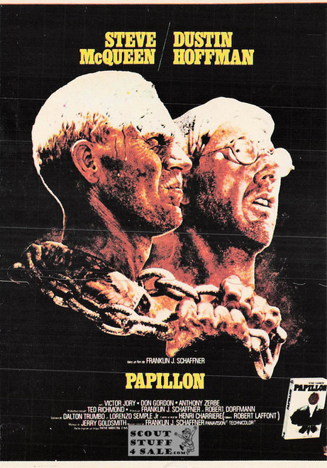 Papillon French Movie Poster Postcard, McQueen-Hoffman, Editions Nugeron #E82