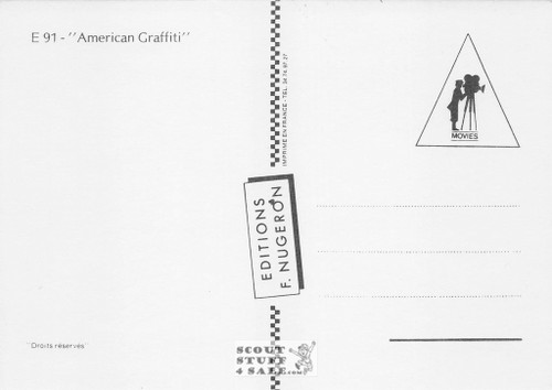 American Grafiti French Movie Poster Postcard, Editions Nugeron #E91