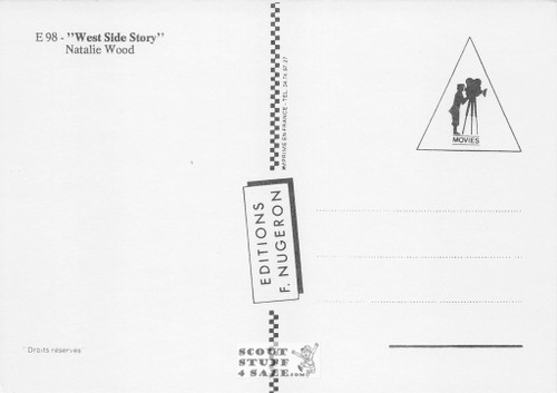 West Side Story French Movie Poster Postcard, Natalie Wood, Editions Nugeron #E98