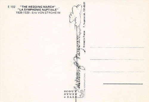 Wedding March French Movie Postcard, Eric Von Stroheim, Editions Nugeron #E102