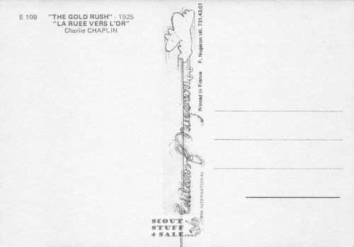 Charlie Chaplin in The Gold Rush French Movie Postcard, Editions Nugeron #E109