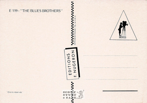 The Blues Brothers French Movie Poster Postcard, Editions Nugeron #E119