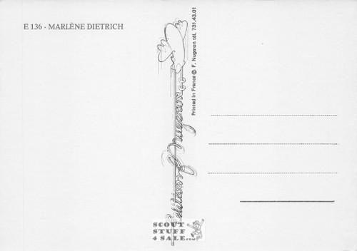 Marlene Dietrich French Movie Postcard, Editions Nugeron #E136