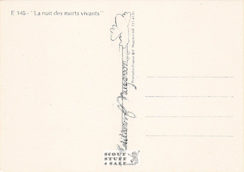 Night of the Living Dead French Movie Poster Postcard, Editions Nugeron #E148