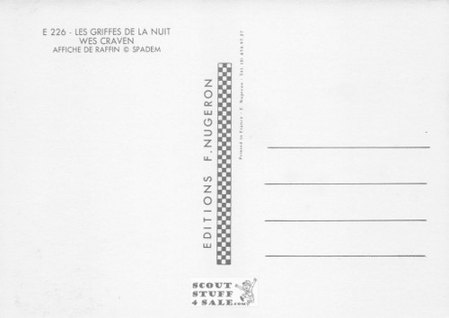 A Nightmare on Elm Street French Movie Poster Postcard, Editions Nugeron #E226