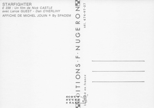 Starfighter French Movie Poster Postcard, Editions Nugeron #E238
