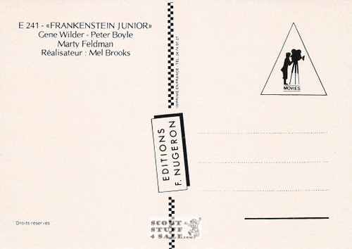 Young Frankenstein French Movie Poster Postcard, Gene Wilder, Ed. Nugeron #E241