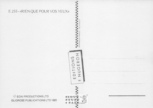 For Your Eyes Only French Movie Poster Postcard, Roger Moore, Ed. Nugeron #E255