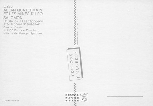 King Solomon's Mines French Movie Poster Postcard, Editions Nugeron #E293