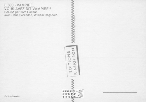 Fright Night French Movie Poster Postcard, Editions Nugeron #E300