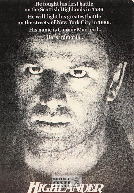 Highlander French Movie Poster Postcard, Sean Connery, Ed. Nugeron #E329