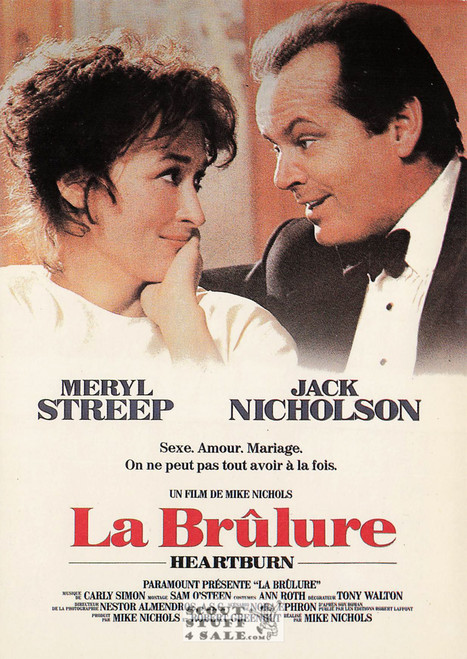 Heartburn French Movie Poster Postcard, Nicholson - Streep, Ed Nugeron #E360